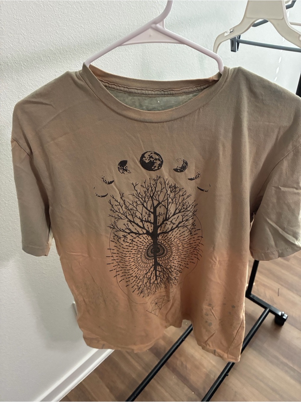Women’s Tree Of Life -Tan Graphic Tree T-Shirt - Neutral Earth Tone